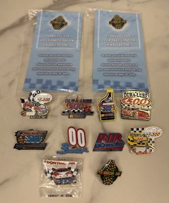 NASCAR & Racing Lapel Pin Bundle - Lot of 12 Pins - Fan & Event Pins - Image 1 of 4