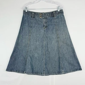 Falda vaquera H&M midi azul talla 12 falda vaquera línea A, Y2K, falda hippie EU 42 - Imagen 1 de 13