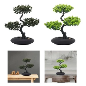 Artificial Bonsai Pine Tree 26x34cm Lightweight Small Indoor Fake Plants Desktop - Picture 1 of 14