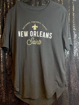 Nike Size Large Womens Black New Orleans Saints Logo Short Sleeve Cotton Tshirt - Image 1 of 4