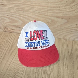 VTG I Love Country Music Hat Nashville Cowboy Mesh Snapback Trucker See Pics - Picture 1 of 7
