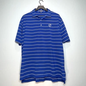 PETER MILLAR Mens Summer Comfort Polo Golf Shirt Blue White Stripes Size XL - Picture 1 of 8
