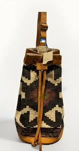 NEU Free People Summer Days Sling Bucket Bag Lederbesatz I Aztekenmuster 108 $ Einzelhandel - Bild 1 von 5