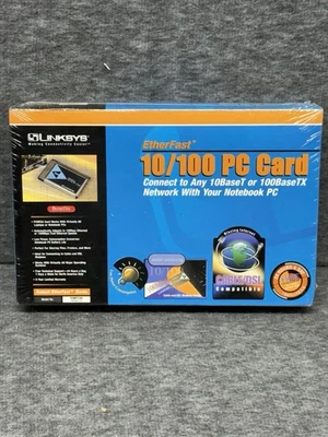 Linksys EtherFast 10/100 Integrated PC Card Model No. PCMPC100 Ver.2 NEW Sealed - Image 1 of 3