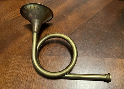 Decorative 8”x4” Vintage Brass French Horn Home Decor Book Shelf Decor - Image 1 of 3
