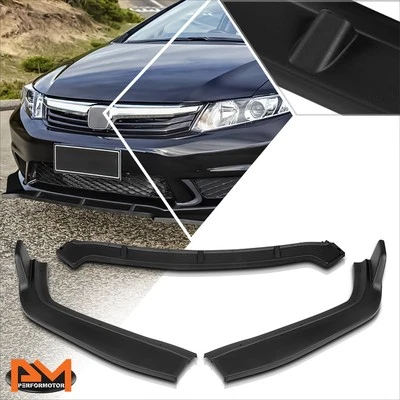 Parachoques delantero negro mate para Honda Civic 2012 sedán 4 puertas labio inferior del alerón Foto 1 de 4