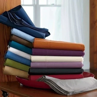 Bed Skirt Only 1000 TC Egyptian Cotton Solid Colors US Size - Image 1 of 4