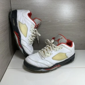 Nike Air Jordan 5V Retro Low Golf Cleat Red White Size 10 Shoes CU4523-100 - Picture 1 of 14