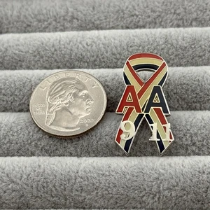 American Airlines AA 9/11 Red White Blue USA Ribbon Pin Pinback #60127 - Picture 1 of 2
