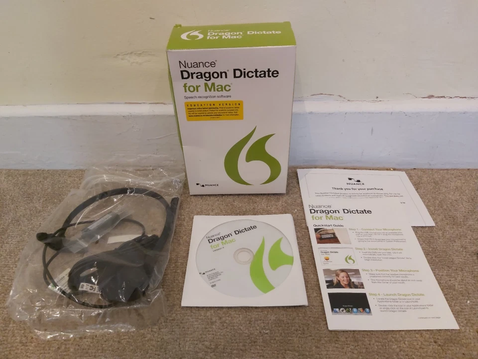 Nuance Dragon Dictate for Mac Speech Recognition Program 4.0 DVD ROM REV C - NEW - Image 1 of 4