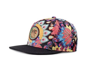 DJINNS Peacock Linen Snapback Cap - Kappe Mütze Hat Baseballcap Caps Cappy Neu - Picture 1 of 3