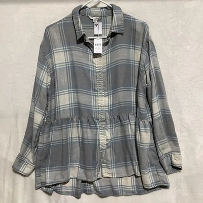 Túnica social American Eagle Ahh-Mazingly Soft flanela tamanho grande xadrez nova com etiquetas - Imagem 1 de 4