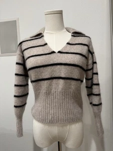 Reformation Beckie Kaschmirpullover gestreift - Größe M - Bild 1 von 9
