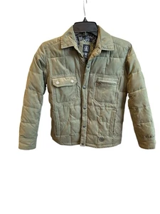 Kids army green Quilted Volcom Jacket with snap buttons and pockets - Picture 1 of 6
