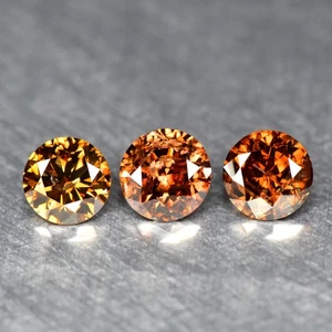 Diamante champagne 0,57 ct taglio tondo originale_"SI-2" purezza non trattato - Foto 1 di 1