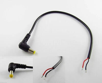 10x CCTV DC Power Plug Connector 5.5x2.1mm Male Right Angle Cord Cable 30cm/1ft - Image 1 of 2