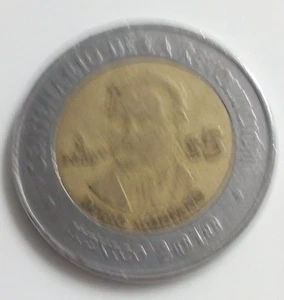 Mexico 5 Pesos Coin, 2009 Otilio montaño Bimetallic Bicentenary of Independence - Picture 1 of 2