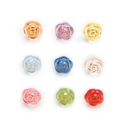 50pcs Shank Acrylic Buttons Rose Sewing Scrapbooking Gift Handwork Decor 11mm - Image 1 of 4