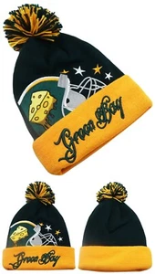 Green Bay New Leader Colossal Packers Cheese Head Green Era Beanie Knit Hat Cap - Picture 1 of 4