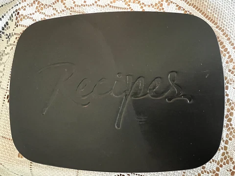 Longaberger Small Recipe Basket Lid - Engraved Lid - Black Cover