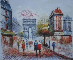 Pintura al óleo 20x24 Pleasure Time at Arc de Triomphe and the Camps Elíseos - Imagen 1 de 1