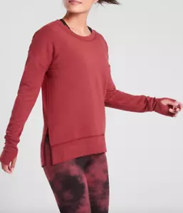 Felpa Athleta Coaster Luxe rossa acero nuova con etichetta TAGLIA LP #870422 - Foto 1 di 3