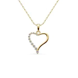 Elegante Colgante Corazón Circonitas Oro Amarillo, Blanco, Rosa en Oro PAR 8/14/18K - Imagen 1 de 21