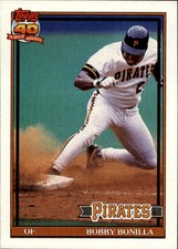 1991 Topps Pittsburgh Pirates Baseball Card #750 Bobby Bonilla
