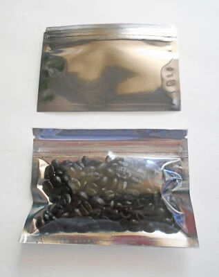 25 Pack, Aluminum Foil Silver/Clear Mylar Zipper Lock 3.5x5 Smell Proof Baggies - Image 1 of 4
