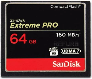 SanDisk ExtremePro 64GB CF memory card SDCFXPS-064G G Extreme Pro 64 GB 160MB/s - Picture 1 of 11