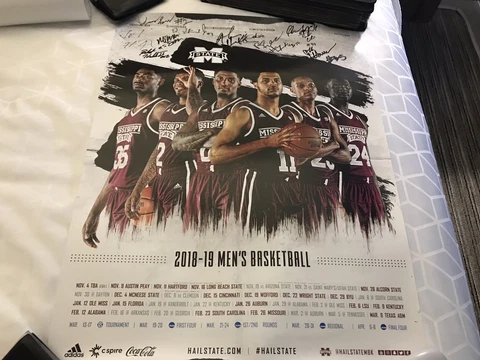 2018-19 Mississippi State Signed Mens Basketball Poster Bulldogs Autograph B Cover