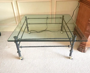 1970's Wrought Iron Giacometti Style Coffee Table - Picture 1 of 7