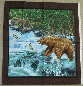 1 Beautiful "Bear Mountain" Cotton Fabric Quilting Crafting Sewing Panel #2 - Picture 1 of 1