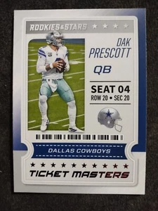 Tarjeta de fútbol americano 2020 Panini ROOKIES & STARS TICKET MASTERS Dak Prescott 10 Cowboys - Imagen 1 de 2