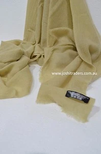 Dark Cream Cashmere Scarf Shawl Stole Wrap Throw 100%Pashmina Nepalese Handmade - Bild 1 von 4
