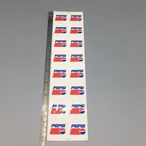Vtg 1990s PEPSI DOOR DECALS 2" Square SHEET OF 16 Advertising Stickers Framed A6 - Picture 1 of 6