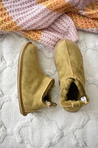 Miko Olive Luxury Sheepskin Slipper Boots with Hard Sole - Picture 1 of 8