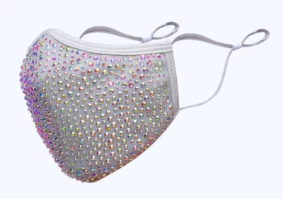 Máscara facial de cristal Bling de strass brilhante reutilizável lavável com bolso de filtro - Imagem 1 de 4