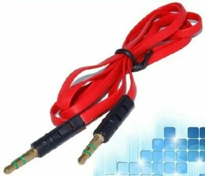Cable de altavoz de audio auxiliar macho a macho conector estéreo rojo de 3 pies y 3,5 mm para iPod MP3 MP4 - Imagen 1 de 1