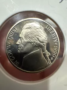 Uncirculated Proof 1990-S San Francisco Mint Jefferson #3 Nickel - Picture 1 of 2
