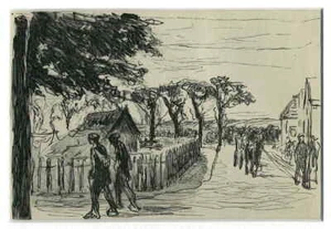 Max LIEBERMANN - DORF STRASSE - OriginalHolzschnitt 1922 unter PP - Bild 1 von 1