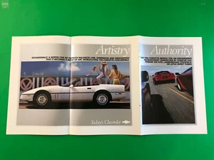 1986 CORVETTE CHEVROLET ORIGINAL VINTAGE PRINT AD ADVERTISEMENT PRINTED 3 PAGE - Bild 1 von 2