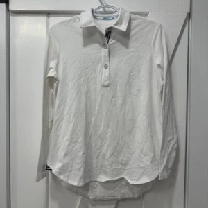 J Mclaughlin Hadley Top Pequeño Blanco Sólido Henley 1/2 Botón Cuello Cápsula Nuevo con Etiquetas - Imagen 1 de 6