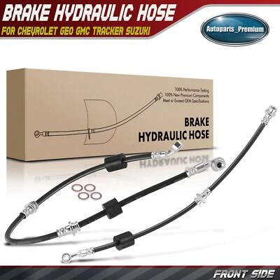 Front Left and Right Brake Hydraulic Hose for Chevrolet Geo GMC Tracker Suzuki - Image 1 of 4