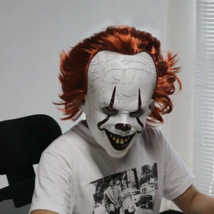 Maschera da clown Pennywise horror Stephen King's It 2 Halloween maschera viso intero cosplay - Foto 1 di 3