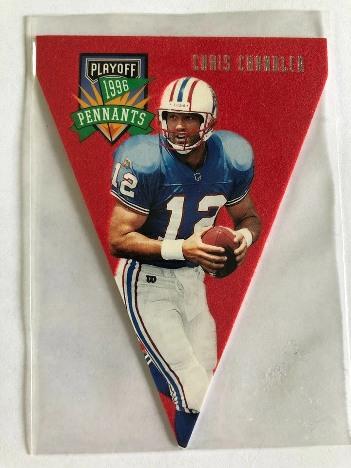 1996 Playoff Pennants Red Chris Chandler #100 Oilers - Image 1 of 2