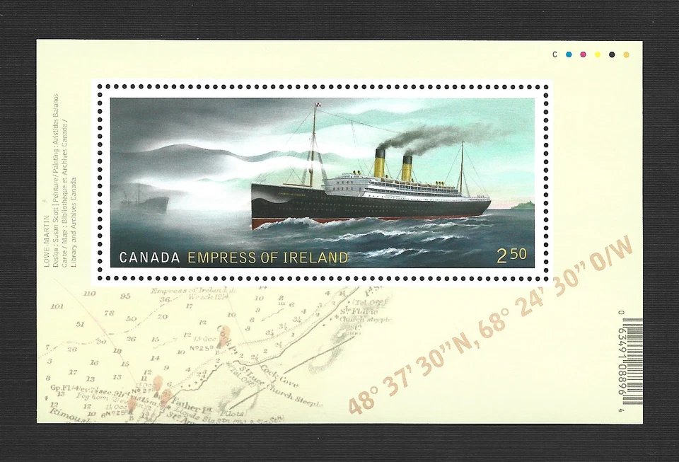 CANADA  SC# 2746 EMPRESS OF IRELAND, S/S 2014. MNH - Image 1 of 1