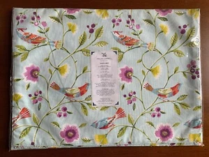 Collier Campbell London Mint Green Singing Birds Placemats 13x18 Set Of 4 - Picture 1 of 4