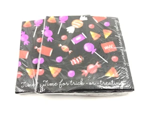 NEW Hallmark “Trick Treat Candy Halloween” Party 32 Black Napkins ~ Set of 2 - Picture 1 of 4