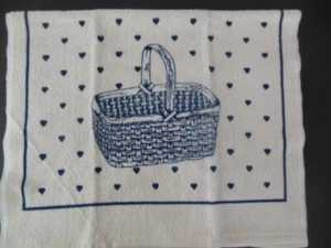 NUEVO 1 toalla de tela de rizo con cestas tejidas, azul marino, 16"x 26", HECHO EN EE. UU., 2nds - Imagen 1 de 3